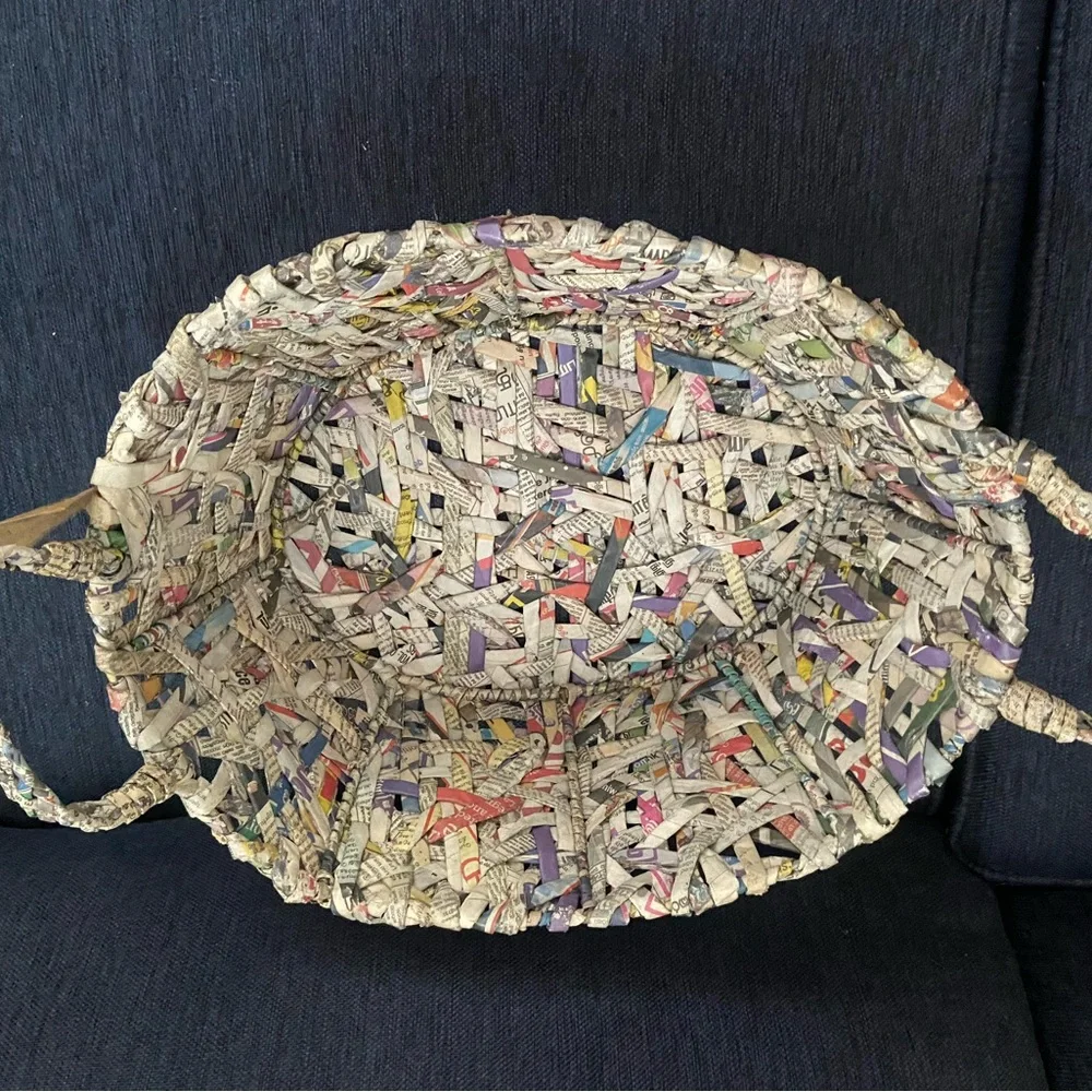 NWT Trader Joe's Colorful Handcrafted Woven Basket